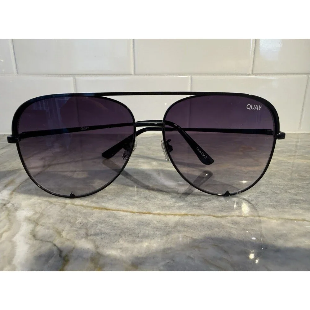 Quay Australia x Desi Perkins High Key Oversized Aviator Sunglasses NIB Unisex